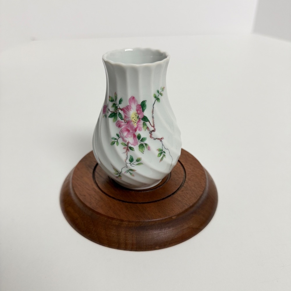 Haviland Limoges France‎ Bud Vase Pink Floral Swirl Porcelain Mini Vase 4"